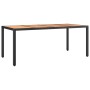 Mesa de jardín ratán PE negro y superficie madera maciza acacia de vidaXL, Mesas de jardín - Ref: Foro24-319554, Precio: 168,...