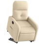 Sillón eléctrico reclinable elevable de tela color crema