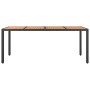 Mesa de jardín ratán PE negro y superficie madera maciza acacia de vidaXL, Mesas de jardín - Ref: Foro24-319554, Precio: 168,...