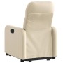Sillón eléctrico reclinable elevable de tela color crema