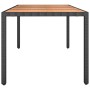 Mesa de jardín ratán PE negro y superficie madera maciza acacia de vidaXL, Mesas de jardín - Ref: Foro24-319554, Precio: 168,...