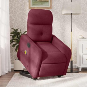 Sillón de masaje elevable eléctrico tela rojo tinto en Sillones | Comprar online en Foro24