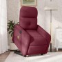 Sillón de masaje elevable eléctrico tela rojo tinto
