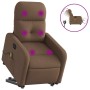 Sillón de masaje eléctrico reclinable elevable tela marrón