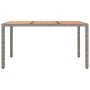 Grauer Gartentisch aus PE-Rattan und Oberfläche aus massivem Akazienholz von vidaXL, Gartentische - Ref: Foro24-319552, Preis...
