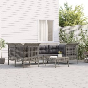 7-teiliges Gartenmöbel-Set und graue synthetische Rattankissen von vidaXL, Gartensets - Ref: Foro24-3187478, Preis: 471,22 €,...