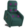 Sillón masaje eléctrico reclinable elevable tela verde oscuro