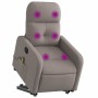 Sillón de masaje eléctrico reclinable elevable tela taupé