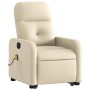 Sillón de masaje eléctrico reclinable elevable tela crema