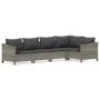 5-piece garden furniture set with gray synthetic rattan cushions by vidaXL, Garden sets - Ref: Foro24-3187274, Price: 387,44 ...