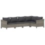 5-teiliges Gartenmöbel-Set und Kissen synthetisches Rattangrau von vidaXL, Gartensets - Ref: Foro24-3187274, Preis: 371,92 €,...