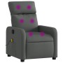 Sillón reclinable de masaje de tela gris oscuro