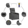 Sillón reclinable de masaje de tela gris oscuro