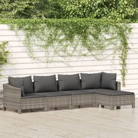 5-teiliges Gartenmöbel-Set und graue synthetische Rattankissen von vidaXL, Gartensets - Ref: Foro24-3187270, Preis: 356,83 €,...