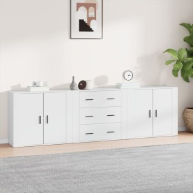 Aparadores 3 piezas madera contrachapada blanco de vidaXL, Aparadores - Ref: Foro24-3185399, Precio: 263,93 €, Descuento: %