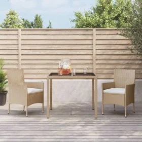 Set comedor de jardín 3 pzas con cojines ratán sintético beige von vidaXL, Gartensets - Ref: Foro24-3187348, Preis: 202,48 €,...