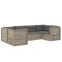 Set de muebles de jardín 6 pzas y cojines ratán sintético gris de vidaXL, Conjuntos de jardín - Ref: Foro24-3187246, Precio: ...