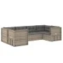 Set de muebles de jardín 6 pzas y cojines ratán sintético gris de vidaXL, Conjuntos de jardín - Ref: Foro24-3187246, Precio: ...