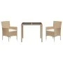Set comedor de jardín 3 pzas con cojines ratán sintético beige von vidaXL, Gartensets - Ref: Foro24-3187348, Preis: 213,27 €,...