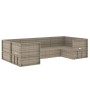 Set de muebles de jardín 6 pzas y cojines ratán sintético gris