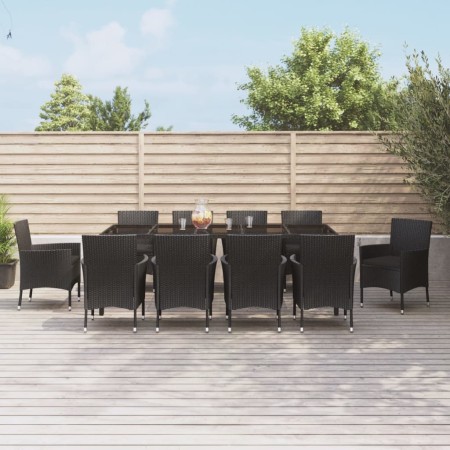 11-piece garden dining set with black synthetic rattan cushions by vidaXL, Garden sets - Ref: Foro24-3187331, Price: 938,21 €...