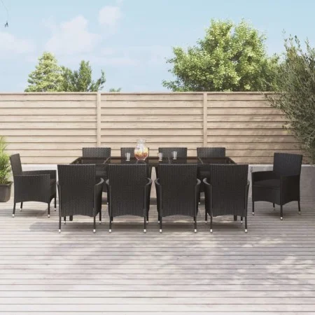 11-piece garden dining set with black synthetic rattan cushions by vidaXL, Garden sets - Ref: Foro24-3187331, Price: 910,96 €...