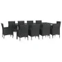 11-piece garden dining set with black synthetic rattan cushions by vidaXL, Garden sets - Ref: Foro24-3187331, Price: 910,96 €...