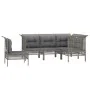 5-piece garden furniture set and gray synthetic rattan cushions by vidaXL, Garden sets - Ref: Foro24-3187522, Price: 330,97 €...