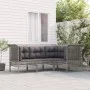 4-piece garden furniture set with gray synthetic rattan cushions by vidaXL, Garden sets - Ref: Foro24-3187505, Price: 266,82 ...