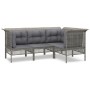 4-piece garden furniture set with gray synthetic rattan cushions by vidaXL, Garden sets - Ref: Foro24-3187505, Price: 271,23 ...