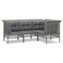 4-piece garden furniture set with gray synthetic rattan cushions by vidaXL, Garden sets - Ref: Foro24-3187505, Price: 266,82 ...