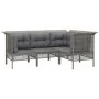 4-teiliges Gartenmöbel-Set und Kissen synthetisches Rattangrau von vidaXL, Gartensets - Ref: Foro24-3187505, Preis: 266,87 €,...