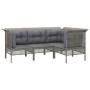 4-teiliges Gartenmöbel-Set und Kissen synthetisches Rattangrau von vidaXL, Gartensets - Ref: Foro24-3187505, Preis: 271,23 €,...