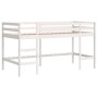 Cama alta para niños con cortinas madera pino rosa 90x200 cm