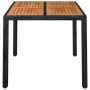 Garden table black PE rattan wooden surface 90x90x75 cm by vidaXL, Garden tables - Ref: Foro24-319897, Price: 137,27 €, Disco...