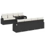 Conjunto de sofá de jardín con cojín 7 pcs Negro Poliratán
