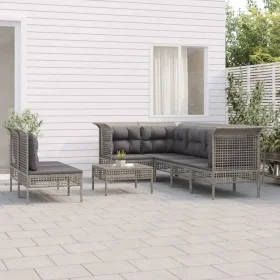 Garden furniture set 8 pieces and gray synthetic rattan cushions by vidaXL, Garden sets - Ref: Foro24-3187539, Price: 432,16 ...