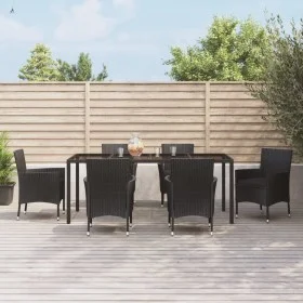 7-piece garden dining set and black synthetic rattan cushions by vidaXL, Garden sets - Ref: Foro24-3187328, Price: 531,14 €, ...