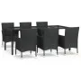7-piece garden dining set and black synthetic rattan cushions by vidaXL, Garden sets - Ref: Foro24-3187328, Price: 531,14 €, ...