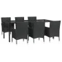 7-piece garden dining set and black synthetic rattan cushions by vidaXL, Garden sets - Ref: Foro24-3187328, Price: 531,14 €, ...
