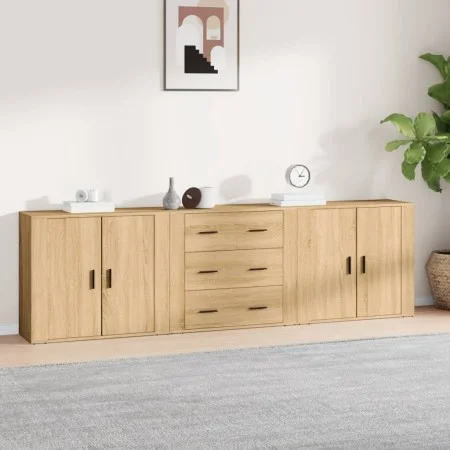 Sideboards 3 Stück Sonoma-Eichensperrholz von vidaXL, Sideboards - Ref: Foro24-3185402, Preis: 263,90 €, Rabatt: %