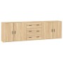 Aparadores 3 piezas madera contrachapada color roble sonoma de vidaXL, Aparadores - Ref: Foro24-3185402, Precio: 252,42 €