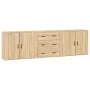 Sideboards 3 Stück Sonoma-Eichensperrholz von vidaXL, Sideboards - Ref: Foro24-3185402, Preis: 263,90 €, Rabatt: %