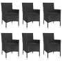 7-piece garden dining set and black synthetic rattan cushions by vidaXL, Garden sets - Ref: Foro24-3187328, Price: 531,14 €, ...