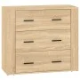 Sideboards 3 Stück Sonoma-Eichensperrholz von vidaXL, Sideboards - Ref: Foro24-3185402, Preis: 263,90 €, Rabatt: %