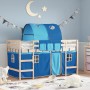 Cama alta para niños con túnel madera pino azul 80x200 cm