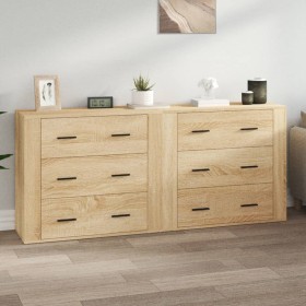Sideboards 2 Stück Sonoma-Eichensperrholz von vidaXL, Sideboards - Ref: Foro24-3185410, Preis: 189,76 €, Rabatt: %