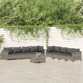 9-piece garden furniture set and gray synthetic rattan cushions by vidaXL, Garden sets - Ref: Foro24-3187268, Price: 638,28 €...