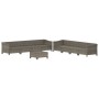 Set de muebles de jardín 9 pzas y cojines ratán sintético gris