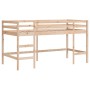 Cama alta niños con túnel madera pino blanco negro 90x190 cm